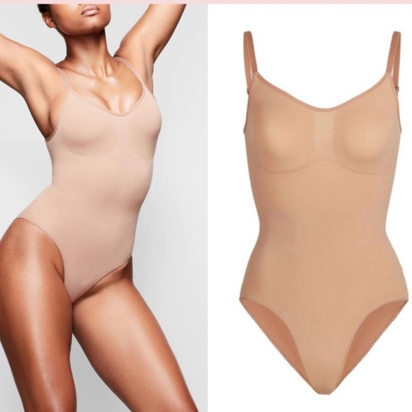 SKIMS / SEAMLESS SCULPT BRIEF BODYSUIT, cream clay color. - Picture 2 of 10